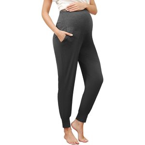 Pantalon de jogging de maternité BambooBud taille haute, en viscose de bambou douce, avec poches, décontracté, pour la grossesse, du S au XXL - Product Image 1