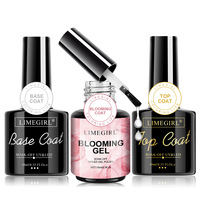 Kit de Manucure 3 Pièces pour Nail Art avec Base Coat Lavable et Gel Blooming, Séchage Rapide, Longue Durée, Qualité Salon pour la Conception des Ongles