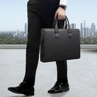 Nouveauté Sac à main pour homme en cuir véritable grande capacité, élégant porte-documents en cuir de vachette, minimaliste, pour ordinateur portable et documents professionnels
