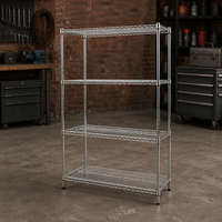 Étagère de rangement en métal chromé à 5 niveaux réglables, type sur pied, personnalisable, pour cuisine et salle de bain