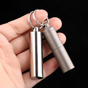 Titanium alloy pillbox, portable, sealed, outdoor moisture-proof <b>small</b> medicine box, multi-layer, multi-compartment pill - Product Image 1