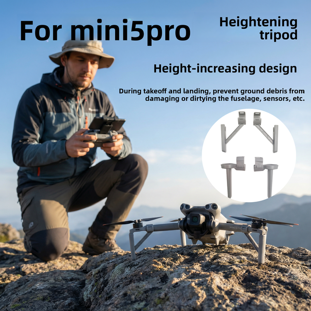 Compatible for Mavic Mini 5 Pro Height-Raising Landing Gear Stand Body-Height-Increasing Accessory for Mini 5 Made Mainland
