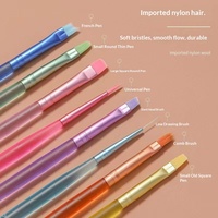 Pinceau Nail Art pour Gel UV, Stylo de Dessin Ultra-Fin Polyvalent, Pinceau de Peinture Florale, Modèle