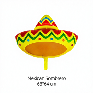 Accessoires de décoration pour fête sur le thème de Viva Mexico, ballons colorés auto-gonflables, drapeau en forme de taco, chapeau en forme de bolso, 5 ballons en feuille d'aluminium - Product Image 6