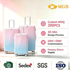 MGB Manufacture ABS Wholesale <strong>Rainbow</strong> Cabin Travel Bags Luggage Set Customized Fashionable 3 in 1 Lightweight <strong>Suitcase</strong> - Product Image 1