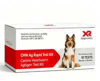 Kit de test rapide CHW Ag pour la détection de l'antigène de la piqûre de l'amestrebactériose chez le chien – Prélèvement sur sang total, sérum, plasma – Prise en charge de trois types d'échantillons – Utilisation à domicile pour animaux de compagnie – Diagnostic clinique