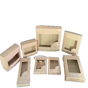 Eco friendly Cosmetic Packaging Cardboard Box Kraft-paper Boxes With Clear Window Cut-out