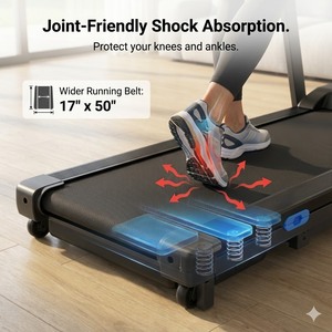 Tapis roulant sous le bureau silencieux, à faible encombrement et démarrage à distance sécurisé pour les coins bien-être des bureaux de presse - Product Image 2