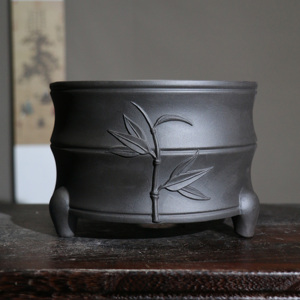 Pot à Bonsaï en Argile Violette, Petit Pot de Plante de Style Zen pour Bureau, Design Chinois Classique - Product Image 1