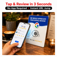 Carte NFC PVC époxy personnalisée étanche NTAG215 13,56 MHz, carte intelligente à puce pour les commentaires Google, contrôle d'accès pour hôtels et restaurants