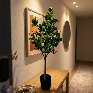 Árbol <span class=keywords><strong>de</strong></span> Melocotón Artificial en Maceta, Bonsái <span class=keywords><strong>de</strong></span> Flores Rosadas Artificiales para Decoración <span class=keywords><strong>de</strong></span> Hogar, Oficina, Boda, Árbol <span class=keywords><strong>de</strong></span> Flores Artificiales <span class=keywords><strong>de</strong></span> Interior - Product Image 5