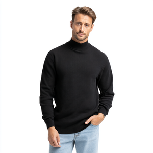 Maglione a collo alto termico in cotone lavorato a Waffle da <span class=keywords><strong>uomo</strong></span> - Product Image 5