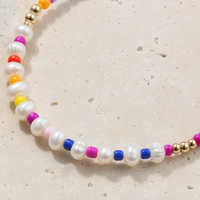 Collar Go2boho con Cuentas Redondas Coloridas, Perlas de Agua Dulce, Cierre Chapado en Oro de 18K, Joyería de Regalo para Mujer