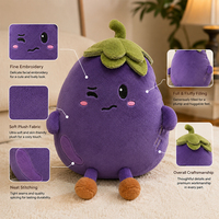 Juguete de Peluche Personalizado de la Serie Frutas y Verduras, Muñeco de Berenjena, Almohada de Peluche de Berenjena para Niños