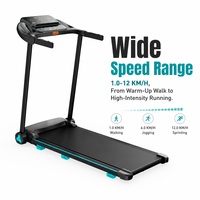 Tapis roulant domestique avec moteur DC 1,5 CV, écran LED, vitesse de 1 à 12 km/h, sans inclinaison, capacité de 100 kg, machine de course compacte pour la remise en forme en intérieur