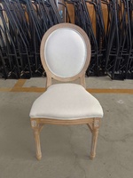 Chaise Louis à dossier rond en résine PP massif, style français, en tissu superposé, pour événements de mariage, vente en gros, location pour fêtes, chaise d'hôtel - Meilleures ventes