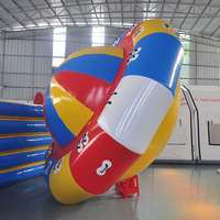 Tubo de barco de discoteca giratorio inflable, OVNI volador, juguete de agua remolcable para el hogar o la escuela, instalación de agua inflable divertida