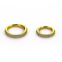 Anting-anting perak Sterling YW 925 bertahtakan zircon untuk wanita, anting-anting kecil untuk tindik septum hidung, tindik tubuh