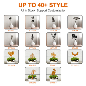 Ornamen Taman Logam Persegi Panjang Besar, Bunga Berkarat Hitam dengan Sekrup Besi, untuk Taman Modern, Pot Bunga, Dekorasi Hewan Peliharaan - Product Image 5