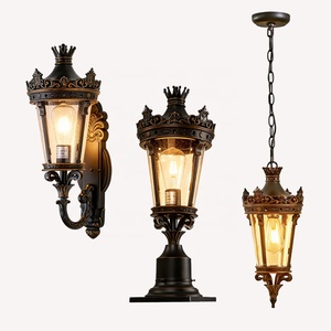 European retro large pillar garden pillar <b>light</b> Ip65 waterproof electric E27 pillar <b>light</b> European pillar <b>light</b> - Product Image 2