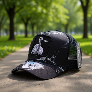 Cappello da camionista Bertie a 6 pannelli in tessuto a rete, regolabile, traspirante, impermeabile, casual, unisex, per adulti, con design applicato - Product Image 2