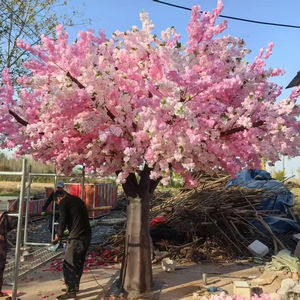 Arbre de fleurs de cerisier artificiel personnalisé, lumières LED Sakura d'intérieur, faux arbre décoratif, grande plante à fleurs artificielles, arbres à fleurs - Product Image 1