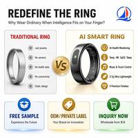 Bague connectée de suivi de santé IA avec contrôle tactile, suivi de fitness et de sommeil, mesure de température, logo personnalisé OEM ou vente en gros mondiale