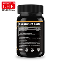 Complément alimentaire naturel à base de maca, pilules pour l'agrandissement du pénis, extrait 750 mg, 30 capsules, capsules de maca à base de plantes naturelles pour la vitalité masculine