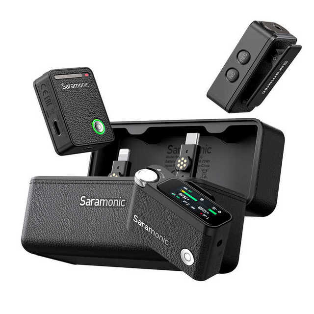 Saramonic Ultra Wireless Lavalier Microphone With Timecode for iPhone Android USB-C Smartphones DSLR Camera Video Recording Vlog