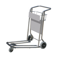 Chariot à bagages à trois roues avec frein à main pour l'aéroport, chariot à bagages pour l'aéroport, chariots pour l'aéroport