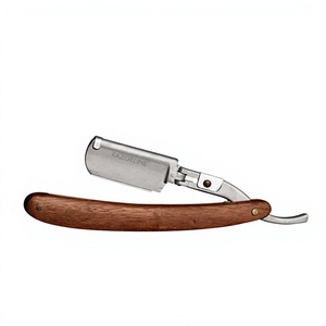 Rasoir droit IKZARSA avec manche en bois, lame en acier inoxydable, lame unique, pliable, pour une utilisation en salon de coiffure, rasage du visage - Product Image 3