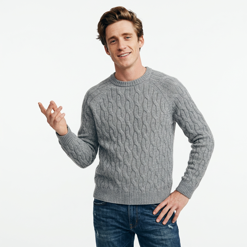 Men's Classic Anti-Wrinkle Breathable Anti-Pilling Nylon/Cotton Sweater Crew Neck Regular Sleeve Soft Pullover Warm Winter