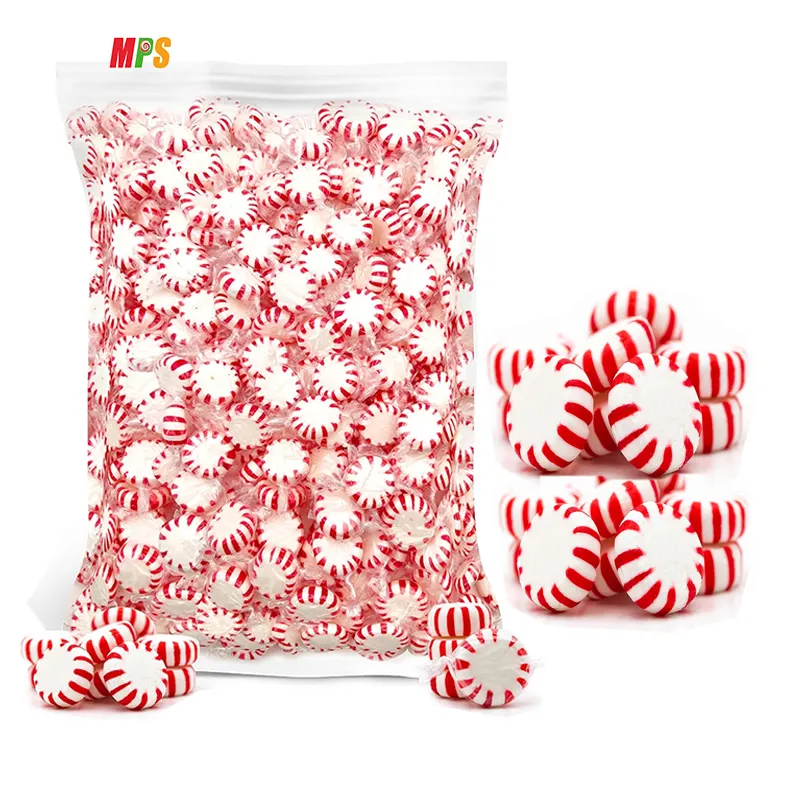 Peppermints Red White Stripped Christmas Hard Candy Individually Wrapped Bulk Mints