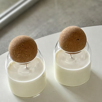 Bougie parfumée en verre avec couvercle en liège, style nordique minimaliste, cire de soja sans fumée, décoration pour la maison, chambre à coucher, anniversaire, Saint-Valentin, Noël