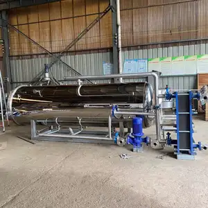 Stérilisateur horizontal automatique pour la pasteurisation de la viande et du lait avec moteur PLCEngine Récipient à pression Récipient de pulvérisation d'eau