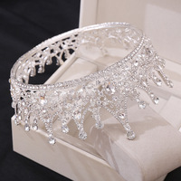 Diadème de couronne de reine émeraude accessoires de cheveux pour anniversaire de mariage Pageant Prom pour les femmes bandeau de fée