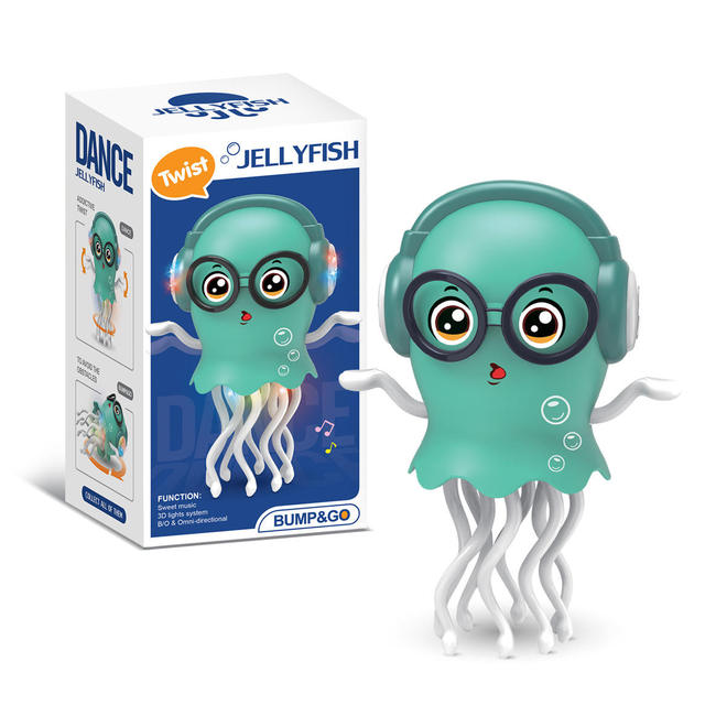 2025 Trending Electric Walking Squid Music Sensing Function Toys Automatic Crawling Magic Dancing Octopus Toy for Kids