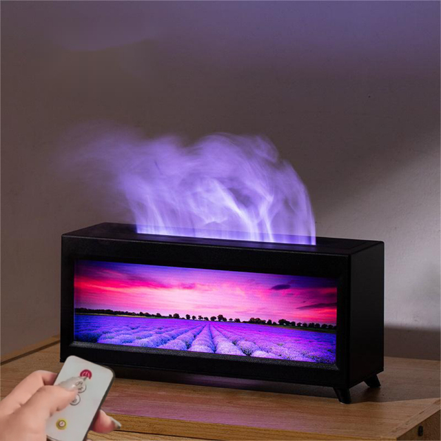 Wholesale Home Flame Aromatherapy Machine Fireplace Diffuser New Trend Lavender Ultrasonic Humidifier Essential Oil Diffuser