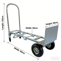 Chariot à plateforme métallique pliable OEM personnalisé, capacité 200 kg, pour l'escalade industrielle des escaliers, à deux roues