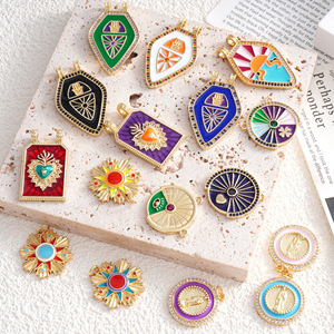 DIY Tarot Card Pendant Set Mixed Shapes Gold Plated Copper For Necklace Making Spring 2024 - Product Image 1