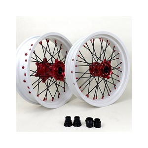 Juego de Ruedas Supermoto de 17 Pulgadas con Llanta Blanca 7116-T6 y Buje CNC Billet para Honda CRF250R/450R/CR125/250, Kit de Carreras <span class=keywords><strong>Supermotard</strong></span> - Product Image 5
