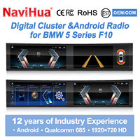 Navihua Écran incurvé 32 pouces Système double Linux Lecteur radio DVD de voiture Écran multimédia pour BMW Série 5 F10 F11 F18