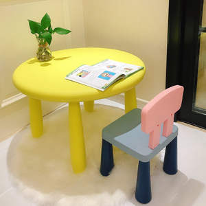 Ensemble table <span class=keywords><strong>et</strong></span> chaises modernes en plastique pour la maternelle, pour l'étude des enfants, le dessin des bébés, l'artisanat, l'école, la <span class=keywords><strong>chambre</strong></span> à coucher, la salle à manger, la cuisine - Product Image 5