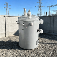 Transformateur monophasé compact immergé dans l'huile 10 kVA, léger, monté sur poteau, régulateur de puissance 400 V 220 V 60 Hz pour zones isolées