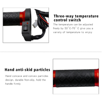 Poignée chauffante en alliage d'aluminium + ABS 22 mm pour moto universelle avec 25 W DC12V, étanche par temps normal