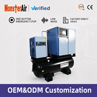 Compresseur d'air mobile à vis miniature portable 8 bars 4,5 kW 7,5 kW pour la pulvérisation de peinture