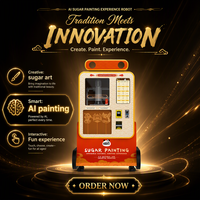 Machine à peinture au sucre automatique à haute efficacité |   Distributeur automatique de bonbons AI Candy Art pour les entreprises de restauration de rue