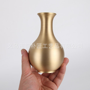 Pure copper vase, high-end, light luxury, modern minimalist creative large vase ornament for living room flower arrangement and - Product Image 4
