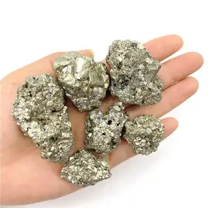 थोक उच्च गुणवत्ता पेरू किसी न किसी Pyrite क्लस्टर प्राकृतिक कच्चे क्वार्ट्ज Tumbled पत्थर