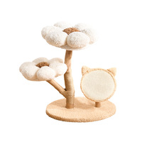 Griffoir pour chat en sisal avec tissu chaud d'hiver, style 'Wind' adorable, nid intégré et planche à griffer pour le sommeil, adapté aux chats multiples